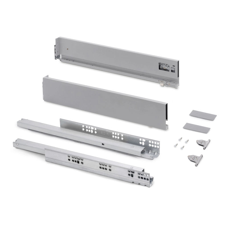 Cassetto esterno Vertex con regolazione 3D altezza 93mm, 40kg, profondità 300mm, Acciaio, Grigio antracite