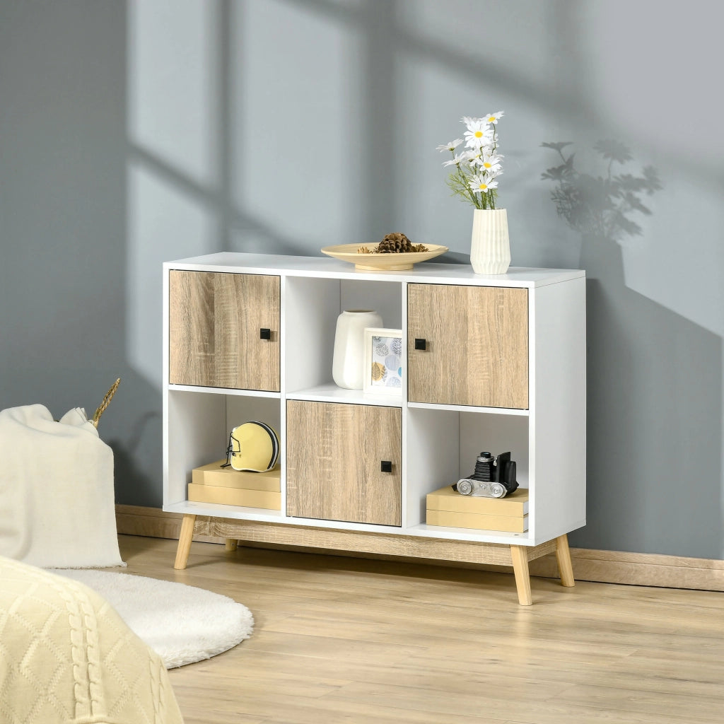 Mobile TV con cassetti e ante ¨C zephmum ¨C bianco, legno, 96x30x75 cm
