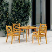 Tavolo da Giardino Ø110x75 cm in Legno Massello di Acacia 310301