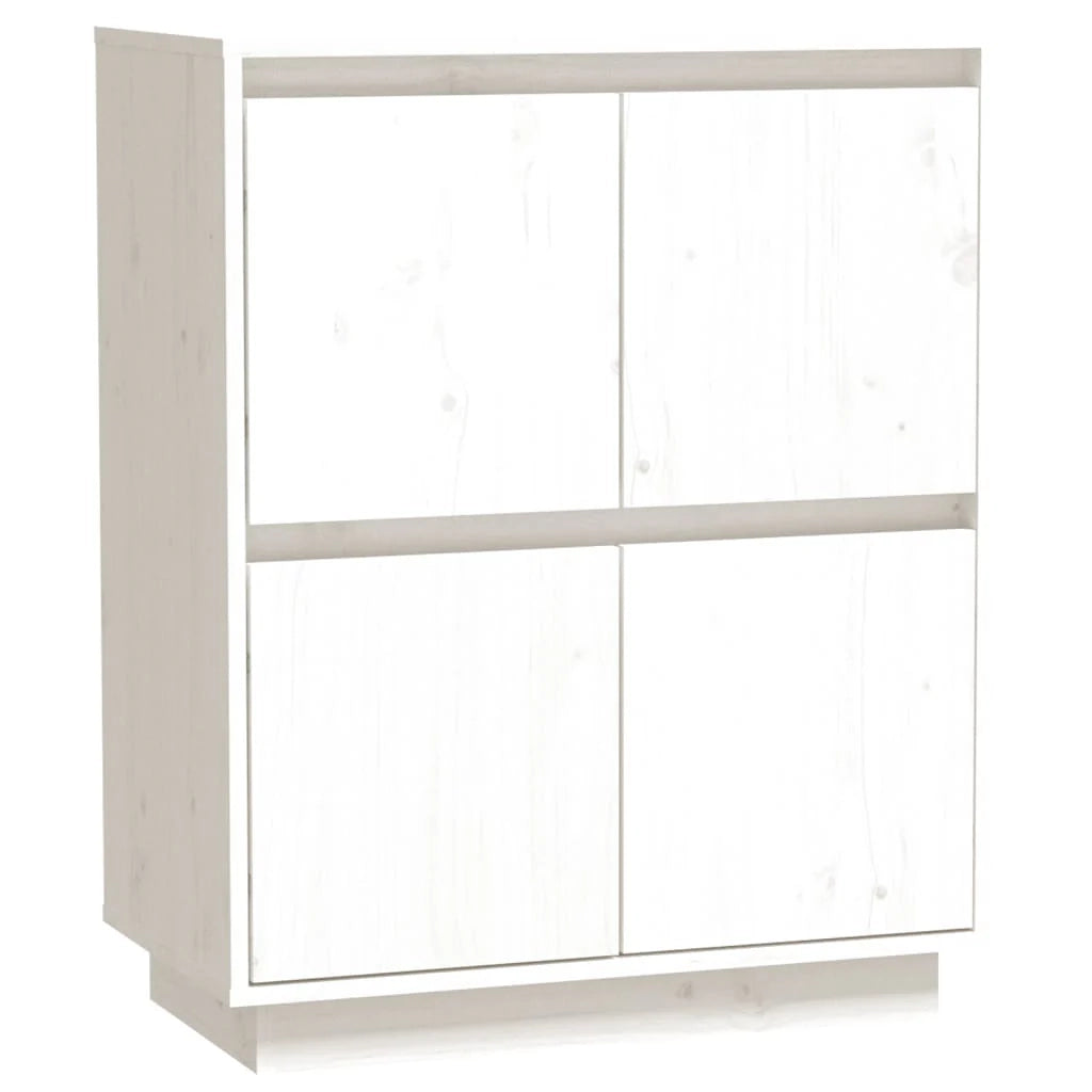 Buffet credenza cassettiera armadio mobile contenitore organizer per cucina soggiorno salotto 60 x 34 x 75 cm legno massello di pino bianco 02_0030351