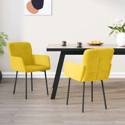 Sedie da Pranzo 2 pz Gialle in Velluto cod mxl 6377