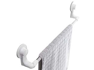 PORTA ASCIUGAMANO BAGNO IN ABS- - mm.570x61x109 - colore bianco - 3 pezzi AGLAIA