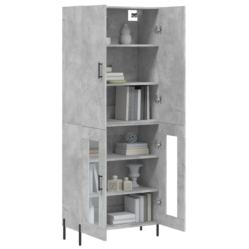 Credenza-Buffet-Armadio da cucina Grigio Cemento 69,5x34x180 cm in Legno Multistrato 545013