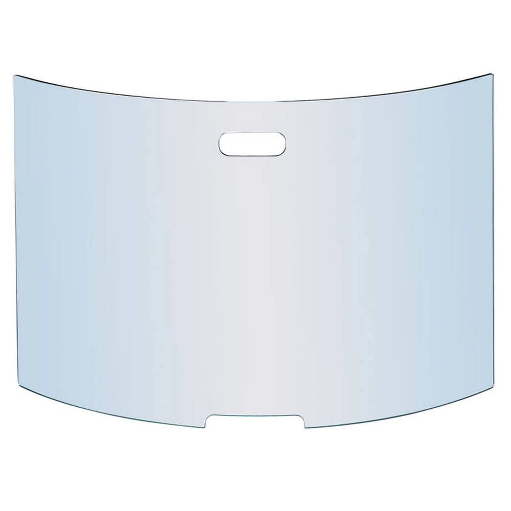 Parascintille, camino curvo in cristallo temperato h. 50x76 cm.  Made in Italy