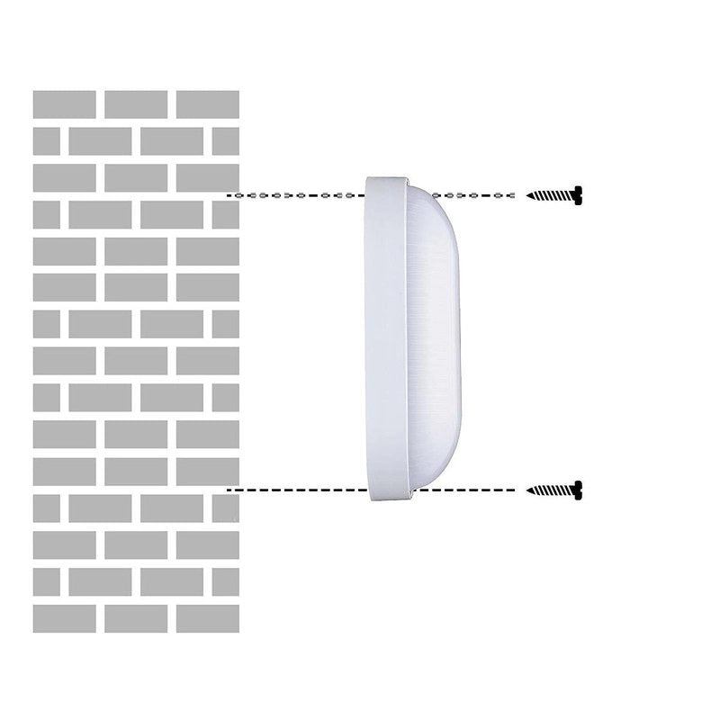 Plafoniera Led Lampada Da Parete Soffitto IP54 Ovale 12W 1155LM 3000K Bulkhead Per Condominio 199X97X47mm