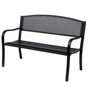 PANCHINA DA ESTERNO IN ACCIAIO, NERO, 127X60X85CM