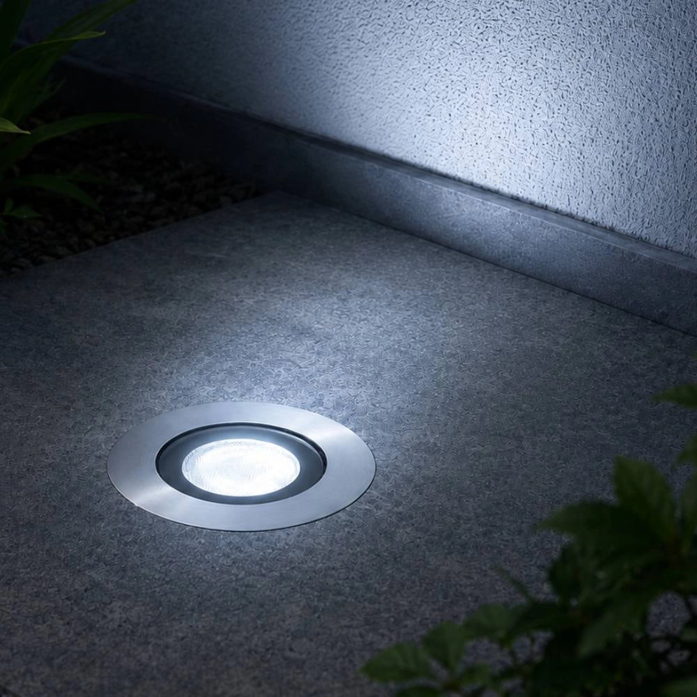 Luce led da incasso a pavimento per esterni e interni *** temperatura colore lampada 6000k bianco freddo, confezione 1