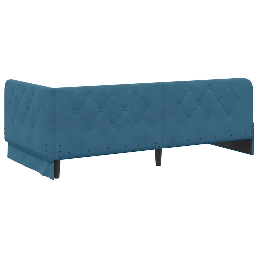Cornice del letto ad angolo Blu 90 x 200 cm Velluto 42016532