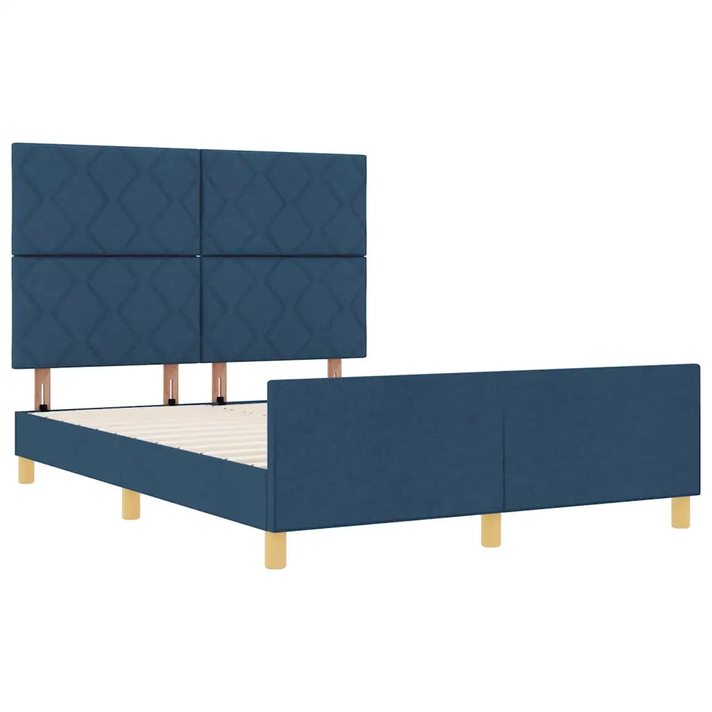 Struttura del letto con testiera Blu 160 x 200 cm Tessuto 3344822