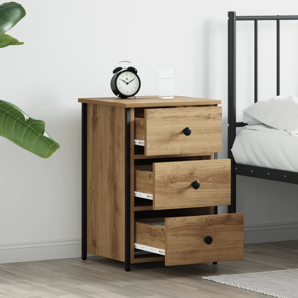 Comodino Rovere Artigianale Legno ingegnerizzato Compatto
