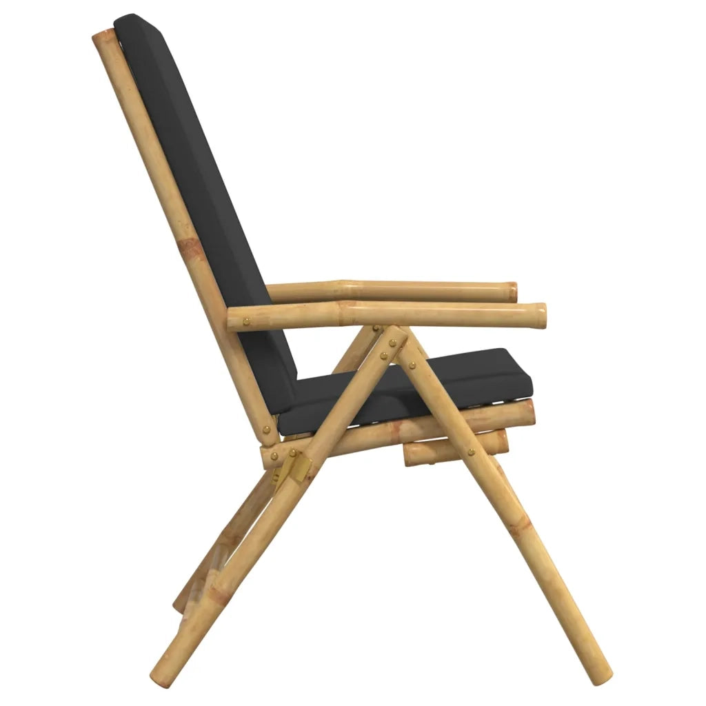 Sedie da Giardino Reclinabili 4 pz | Sedie da Esterno Cuscini Grigio Scuro Bamb¨´