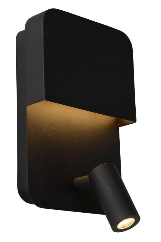 Applique Lucide Boxer LED 5W 3000K nero acciaio 2 luci