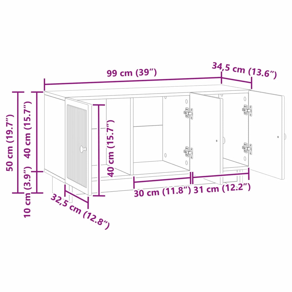 Mobile TV Grigio Sonoma 99 x 34,5 x 50 cm Legno ingegnerizzato