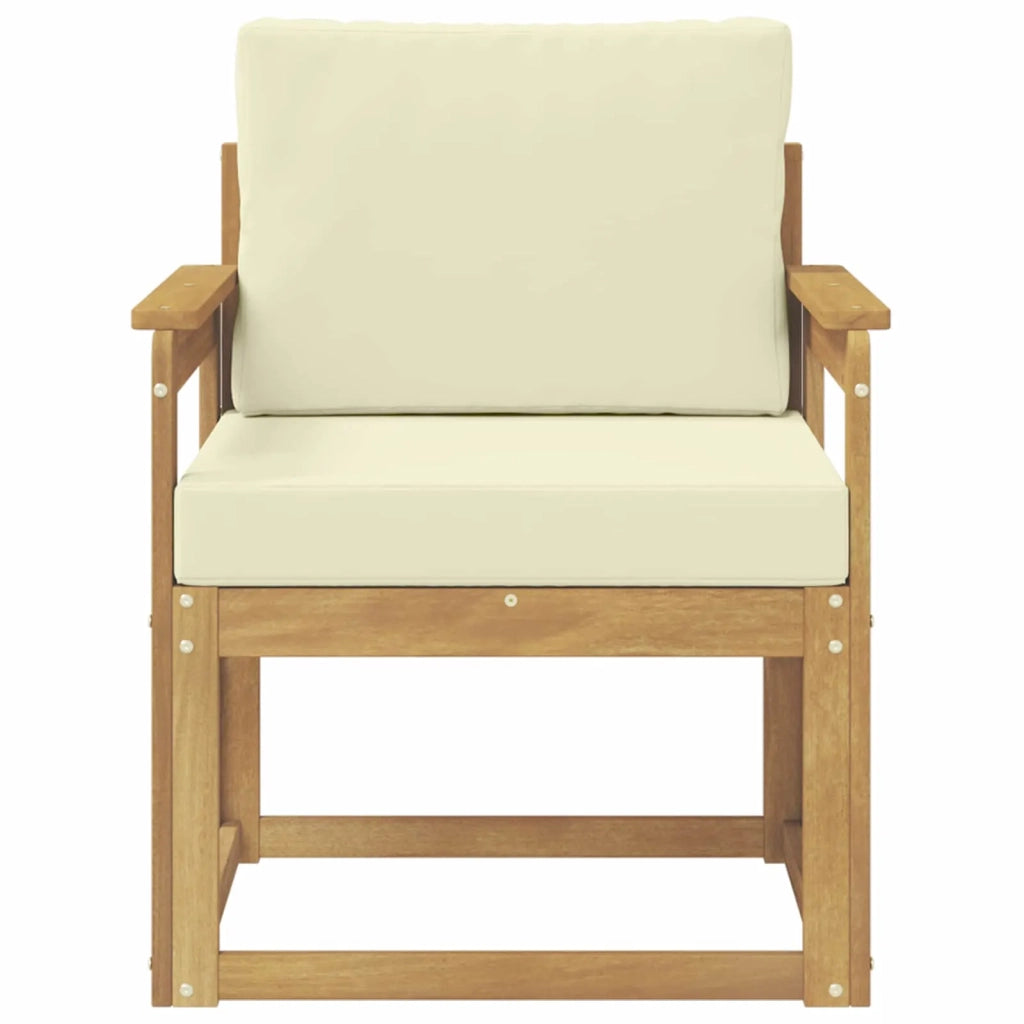 2 Pezzo Set di divani da esterno Poliestere Bianco e Crema 3438964