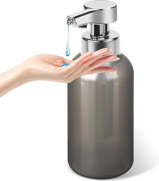 Dispensatore automatico di sapone elettrico con sensore - Adatto per bagno, cucina e ufficio - 450 ml - Grigio