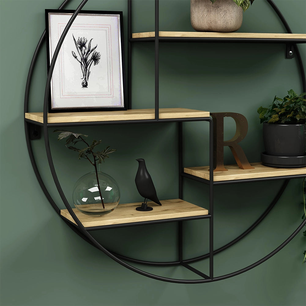 Vicco Libreria da parete Rovere 55 x 55 cm Rotondo