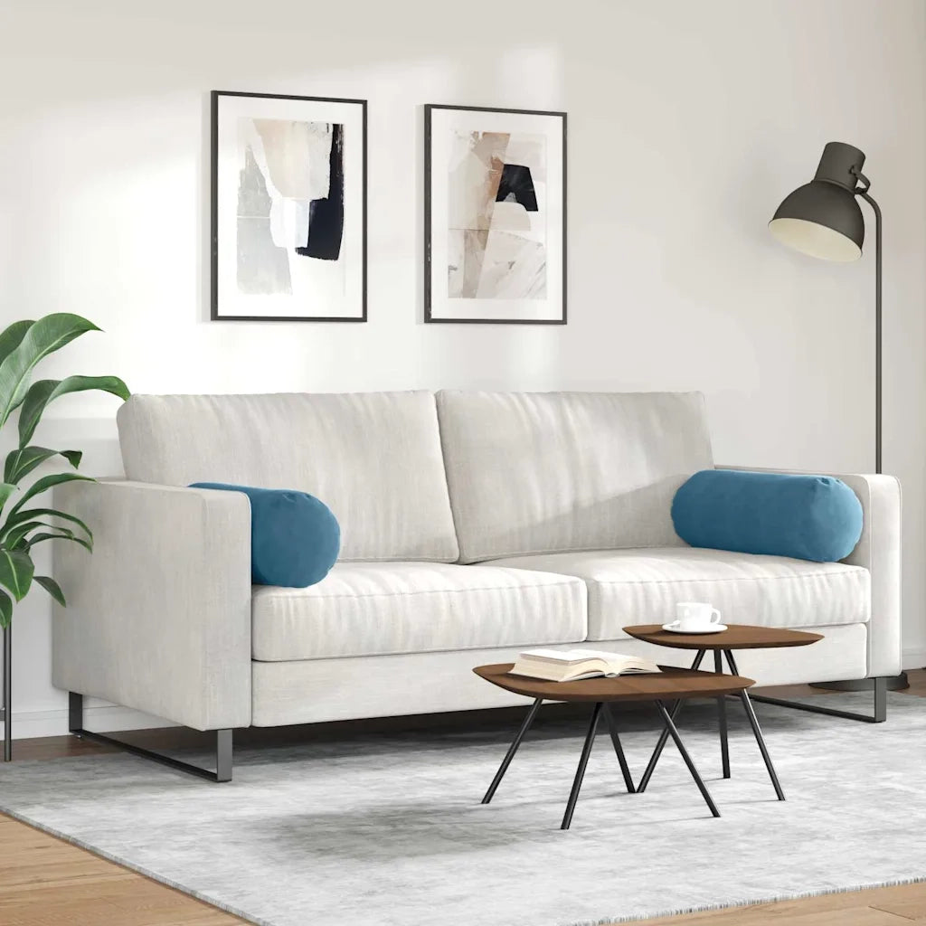 Cuscini a rullo 2 pcs Blu Ø 25 x 70 cm Tessuto in Cords