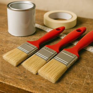 Kit pennellessa 30mm 40mm 50mm tripla setola bionda manico plastica