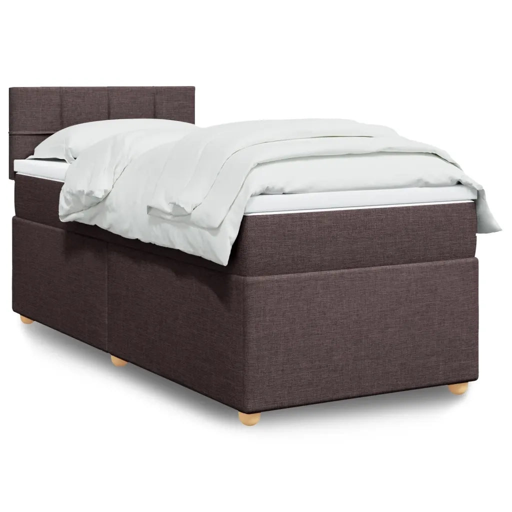 Giroletto a Molle con Materasso Marrone Scuro 90x190cm Tessuto 3286538