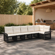 Set Divano da Giardino 6 pz Nero polyrattan 3434833