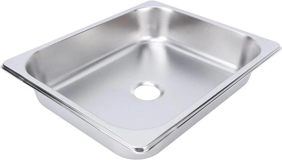 Wastafello compattibile in RVS 304 con scarico efficiente - Quadrato - Cucina e bagno - Caravan e camper - Barca - Colore in acciaio inossidabile
