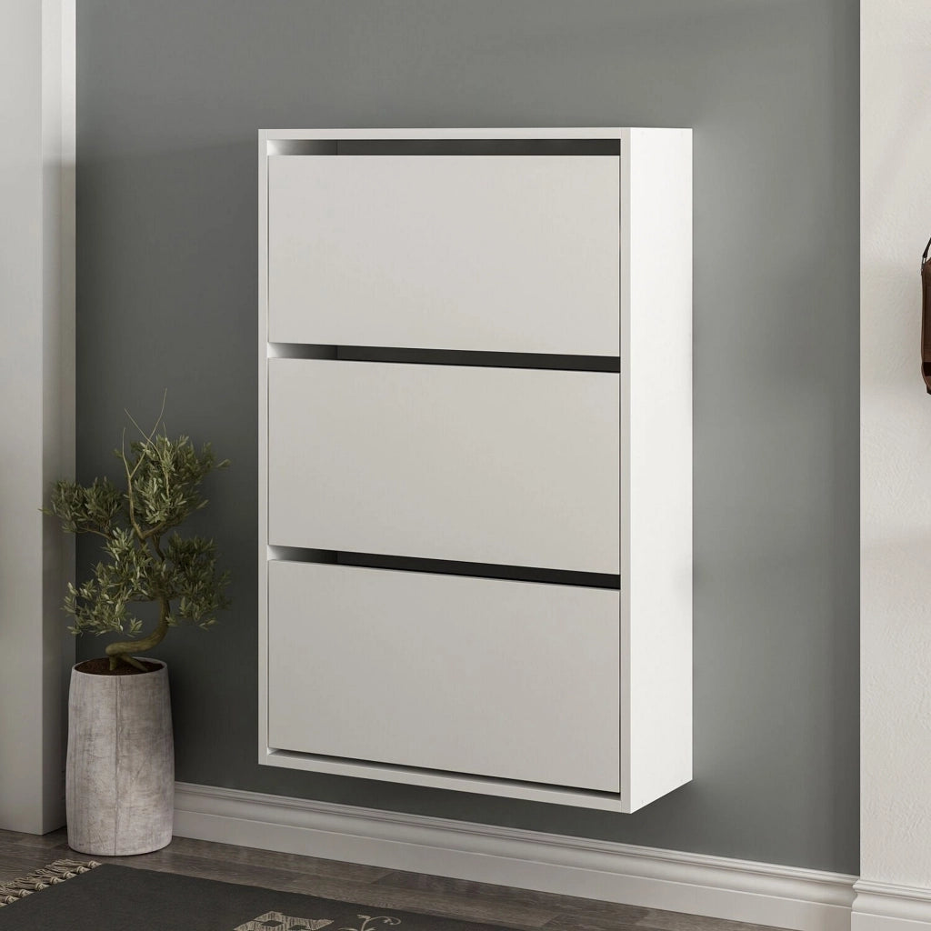 Mobile Portascarpe Irgoli, Scarpiera 6 Ripiani, 70x25x109h cm Bianco