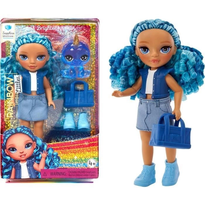 Rainbow High Littles - bambola da 15 cm + animaletto - blu - dai 4 anni in su