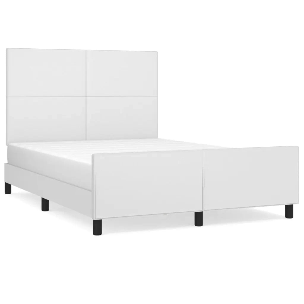 Giroletto con Testiera Bianco 140x200 cm in Similpelle 3125452