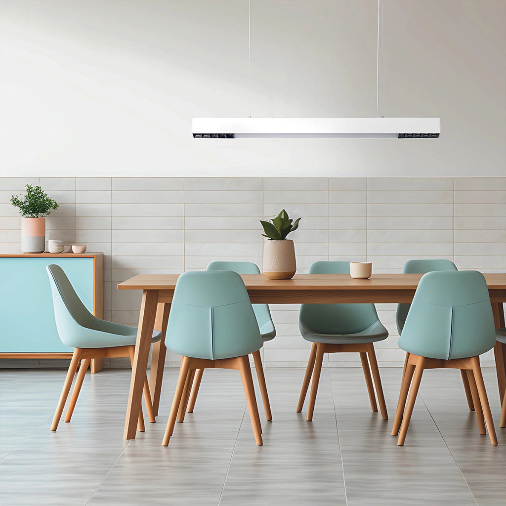 Lampada sospensione bianca lineare 80cm LED 32W CCT