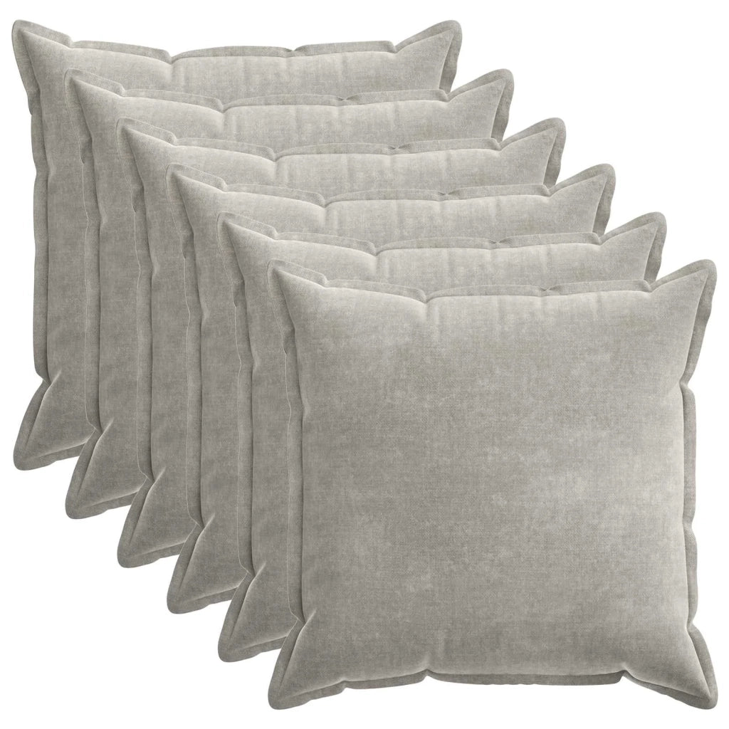 Federa 6 pcs HOUTEN Grigio Chiaro 80 x 80 cm Tessuto Chenille 921680