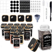 Set di 12 pezzi quadrati - 120 ml - Vetro densificato - Strumenti per polverizzare erbe con chiusura a vite in acciaio inossidabile
