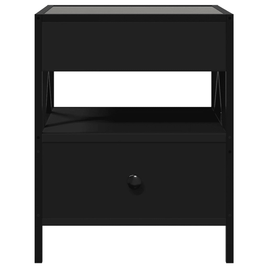 vidaXL Tavolino da Salotto con LED Infinity Nero 40x40x51 cm