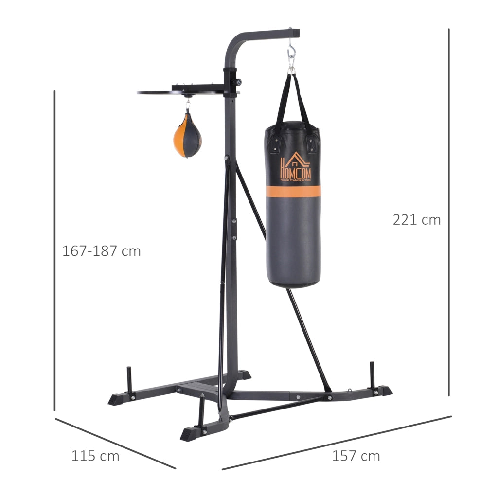 Easycomfort Stazione Multiuso Regolabile con Sacco da Boxe 20kg e Punching Ball per Allenamento Pugilato