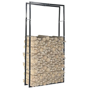 Rastrelliera per Legna da Ardere Nera 100x25x200 cm in Acciaio