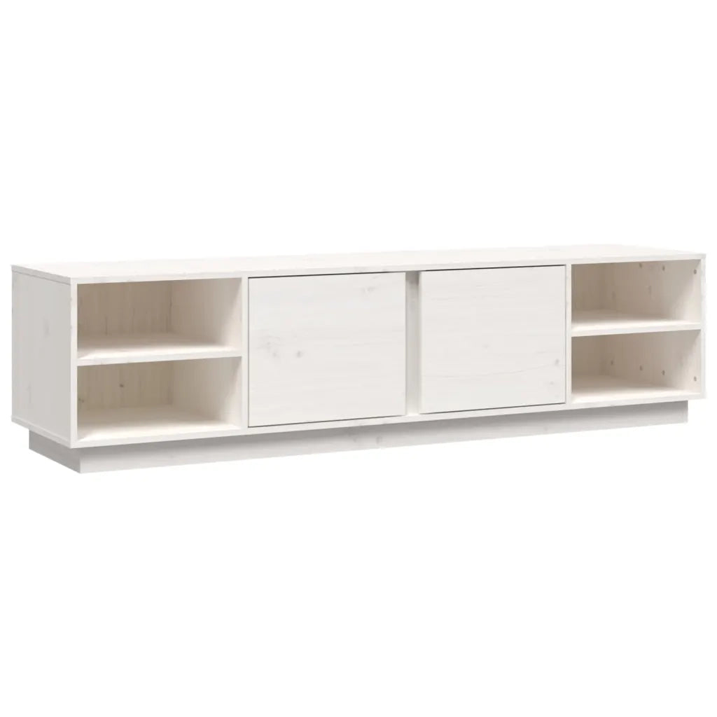 Mobile Porta TV Bianco 156x40x40 cm in Legno Massello di Pino 814455