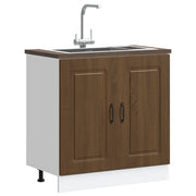 Mobile base lavello-Armadietto da bagno Kalmar Rovere Marrone 80x46x81,5 cm
