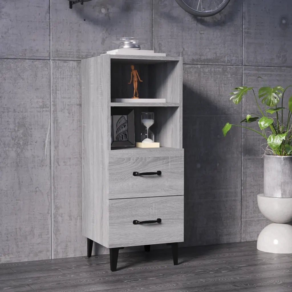 Credenza | Madia | Buffet da pranzo | Armadio da pranzo Grigio Sonoma 34,5x34x90 cm in Legno Multistrato