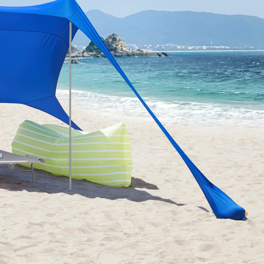 Tenda da spiaggia portatile tenda parasole spiaggia con protezione dai raggi UV UPF 30+ Blu OZT01-DB