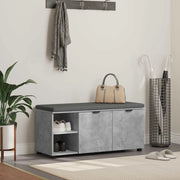 Panca per ingresso con cuscino-Sgabello-Panca da Corridoio Grigio cemento 100 x 38 x 46 cm 898254