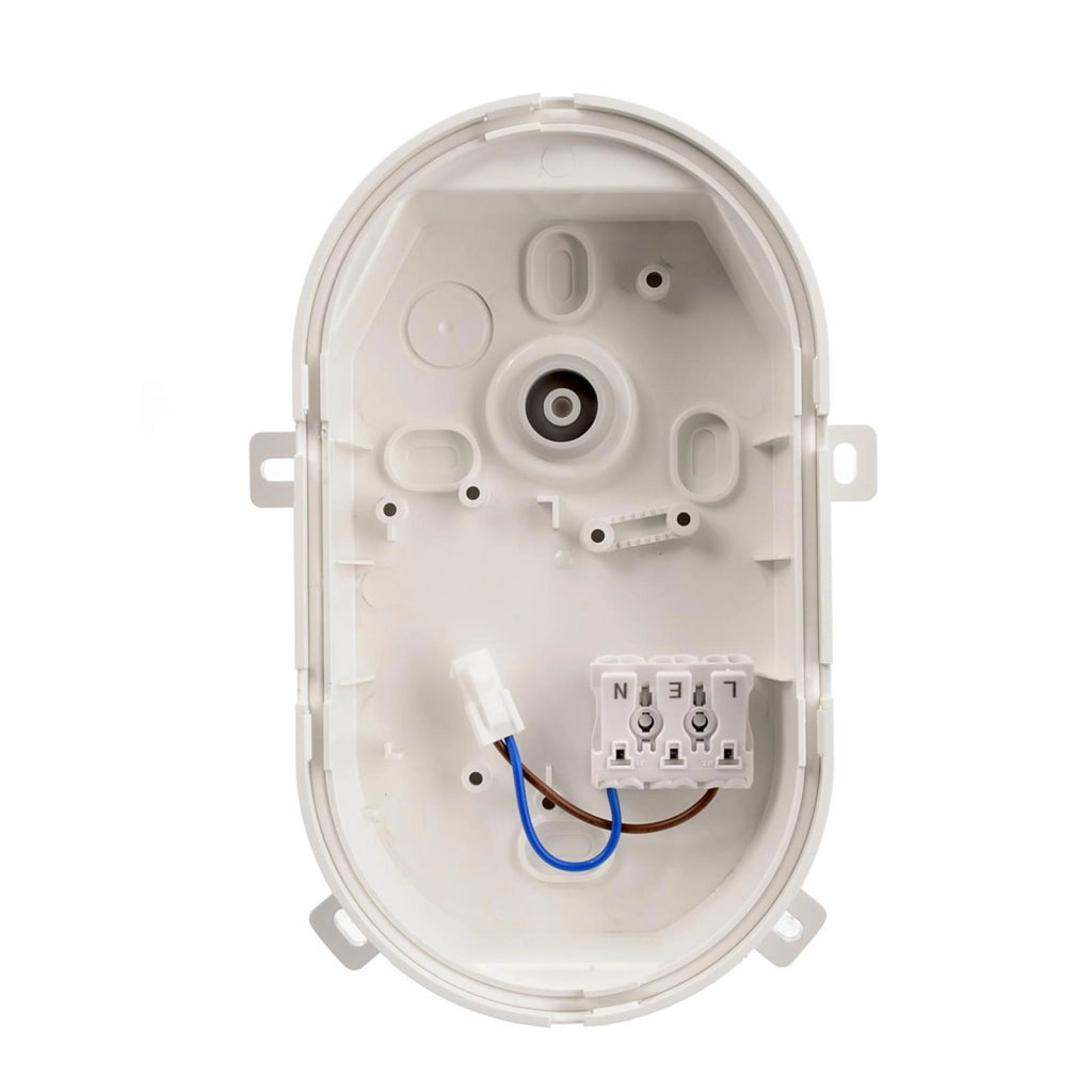 Plafoniera ovale IP54 tartaruga LED interruttore CCT doppia potenza luce parete soffitto cantina garage parcheggio balcone 230V colore BIANCO