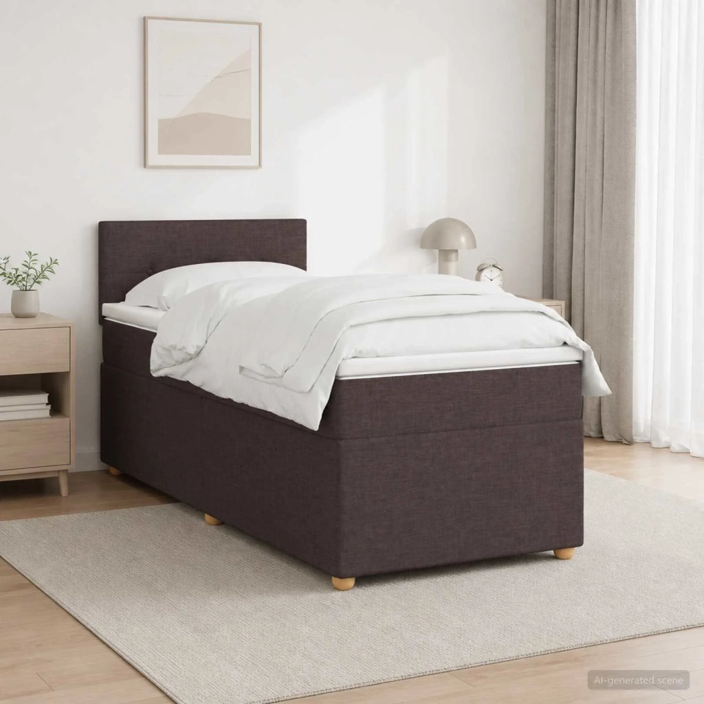 Letto box spring con materasso Marrone Scuro 80 x 200 cm 3452292
