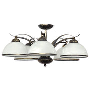 Plafoniera patina oro 5 vetri Korfu 5xE27 metallo Luminex