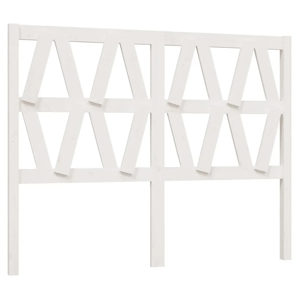 Testiera per Letto Bianca 126x4x100cm in Legno Massello di Pino