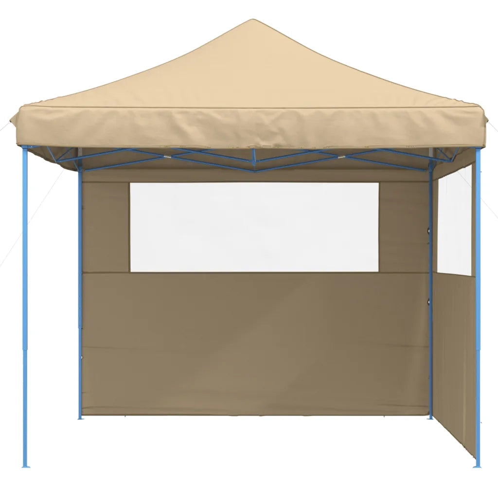 Tendone per Feste Pieghevole Pop-Up con 2 Pareti Beige 4004921