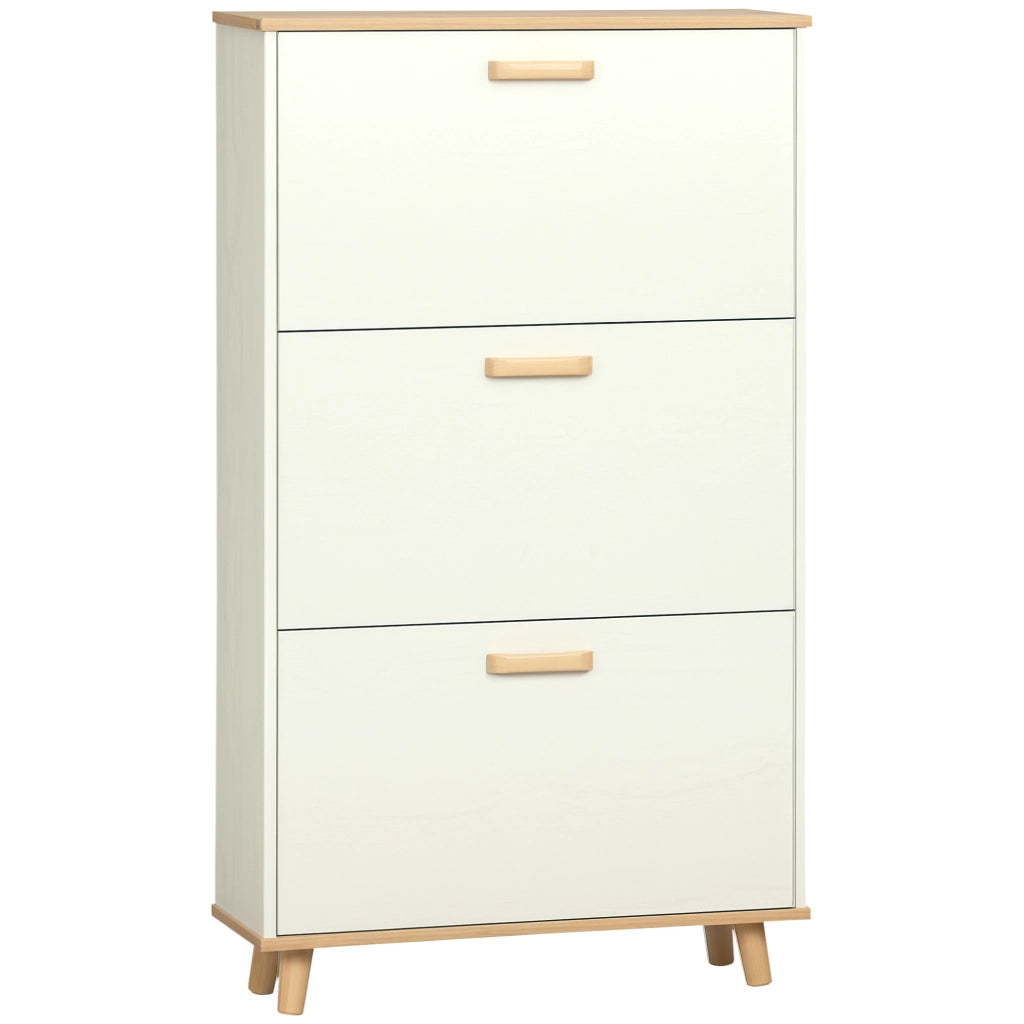 Mobile Scarpiera con 3 Cassetti ¨C Zephmum ¨C Bianco 70x23.5x122 cm
