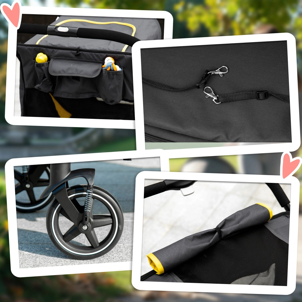 Carrello Trasporto Cani Pieghevole ¨C Zephmum ¨C Grigio Scuro