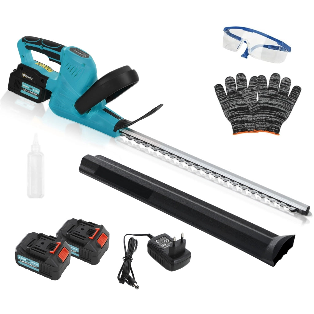 Tagliasiepi a Batteria 18V ¨C zephmum ¨C Blu con 2 Batterie da 4000mAh e Lama 51 cm