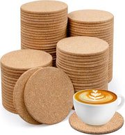 Pacchetto di 100 supporti di gomma naturale, 10 cm x 5 mm supporti di legno rotondi bianchi, supporti per piatti di gomma naturale, supporti di gomma naturale per decorazioni da tavola DIY, barbecue, supporti di vetro per tavolo