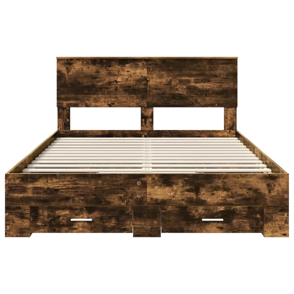 Struttura del letto Rovere fumé 150 x 200 cm Legno multistrato