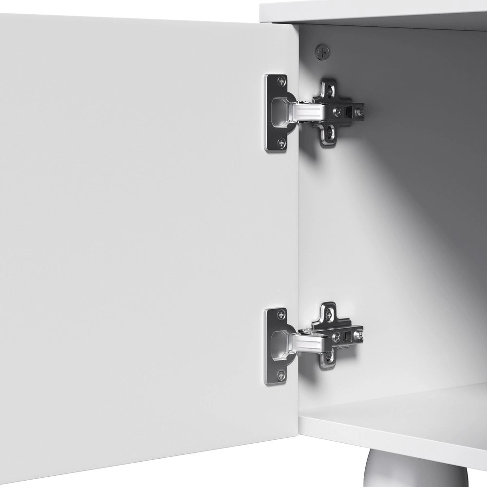 Mobile TV con Gambe in Legno ¨C Xylo ¨C Bianco, 180 cm